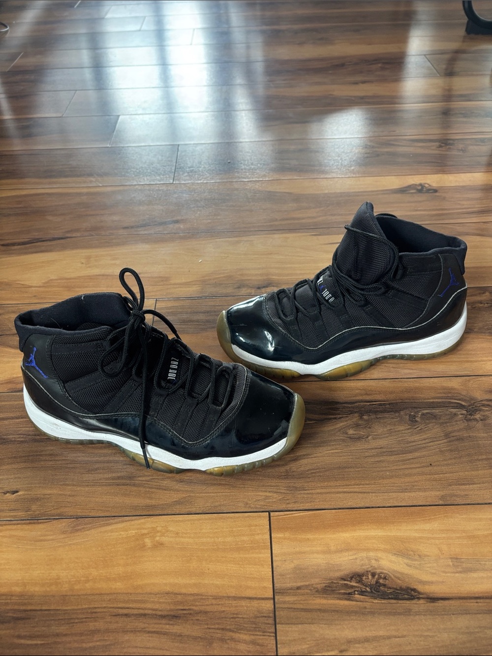 Jordan Kids Black and White Basketball Shoes with Blue Accent
